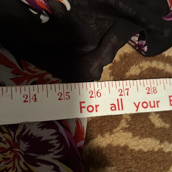 Terra Sky Blouse Womens 1X Floral sheer pleated button down ruffles romantic - Picture 11 of 11